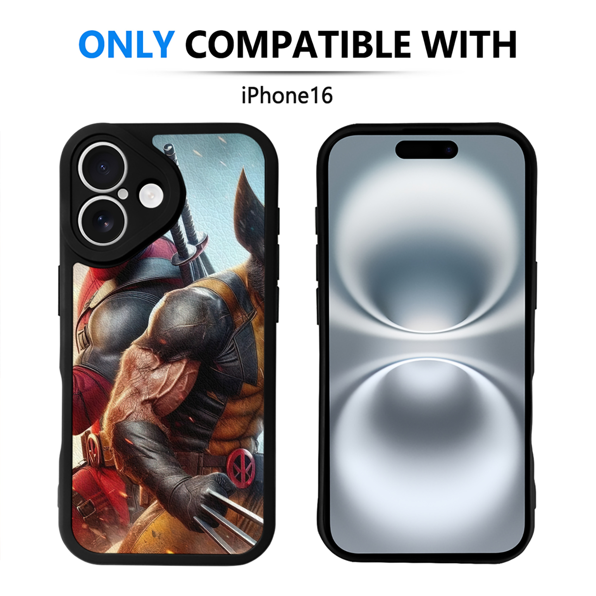 （画像用） Deadpool デッドプール 【iPhone 16シリーズ対応】シリコンスマホケース（レザー調） 材質：シリコン